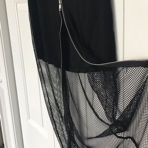 Lip Service black long mesh zipper skirt